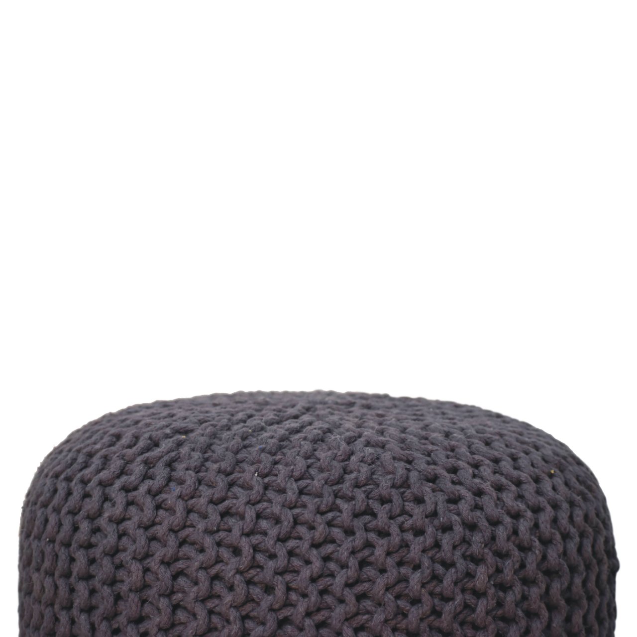 Artisan Furniture Solid Mango Wood Keeva Grey Round Footstool