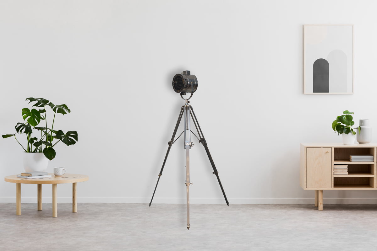 Chrome Tripod Spotlight Floor Lamp
