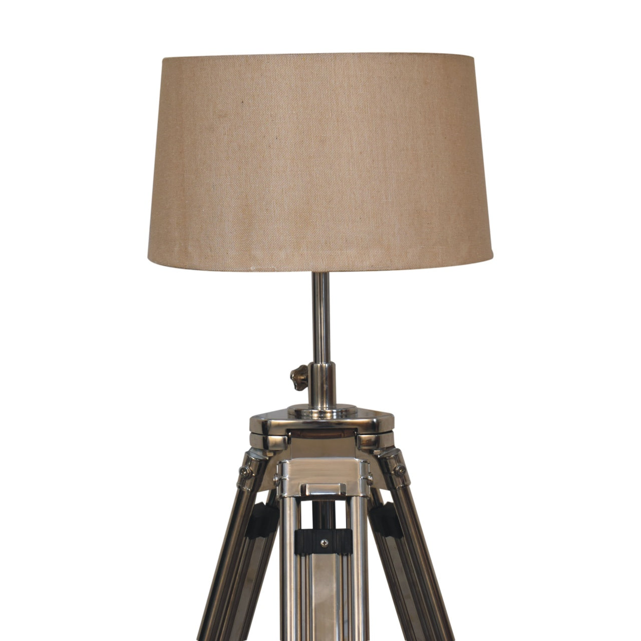 Artisan Tripod Floor Lamp with Chrome Base for Contemporary and Rustic Interiors