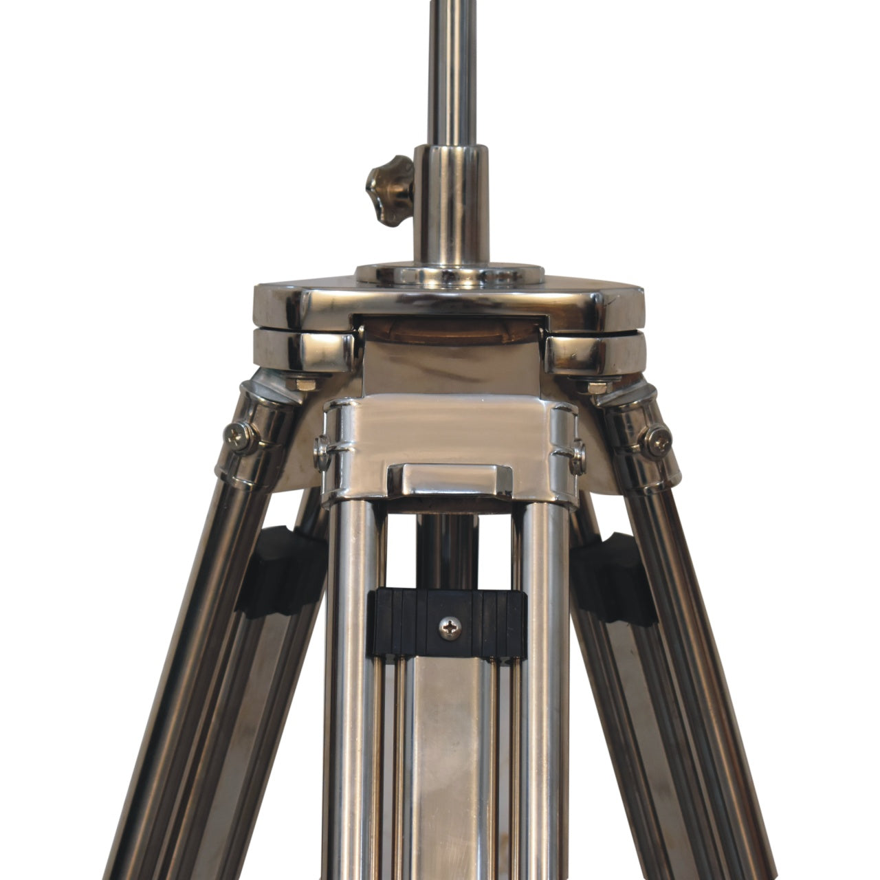 Artisan Tripod Floor Lamp with Chrome Base for Contemporary and Rustic Interiors