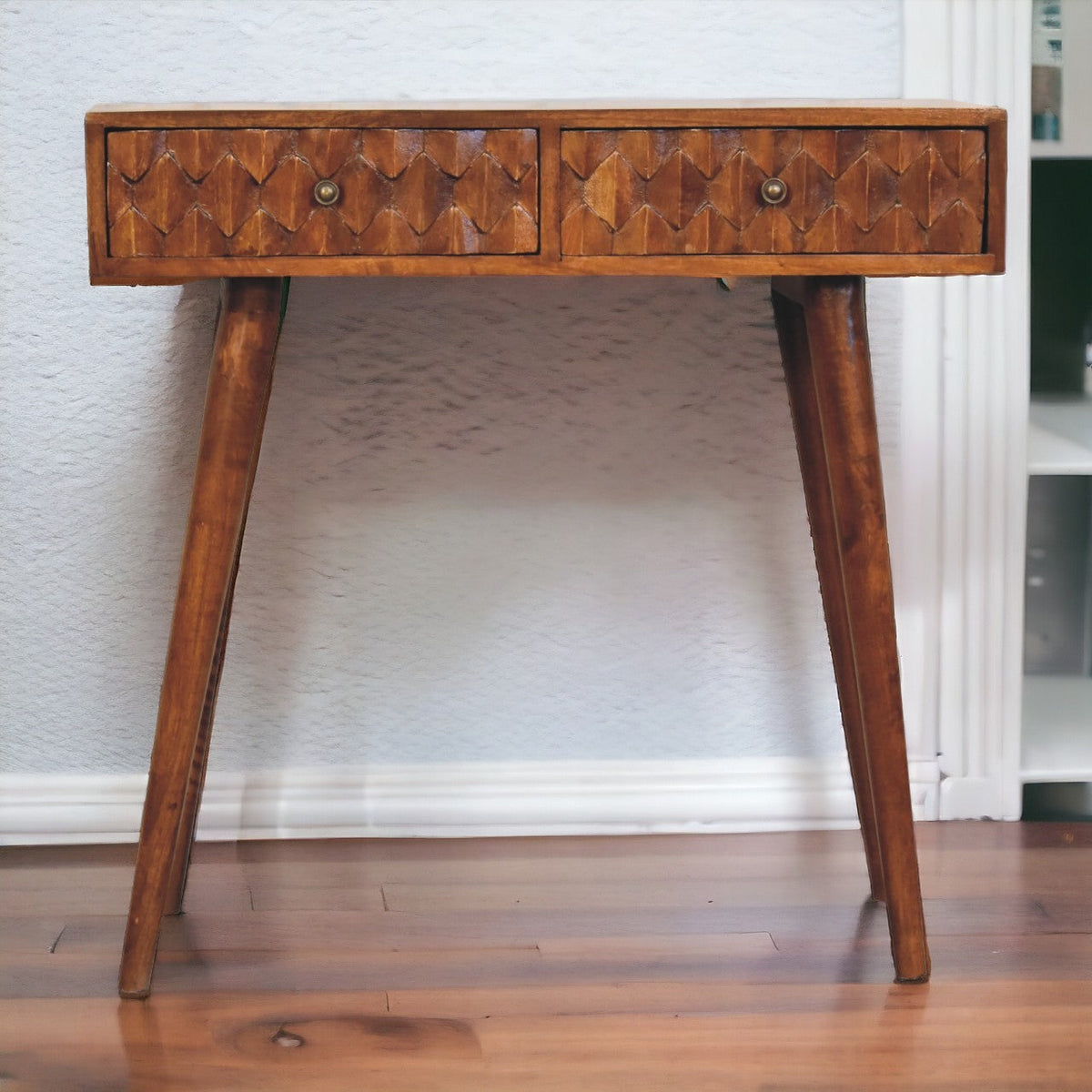 Chestnut Pineapple Console Chest of Drawers