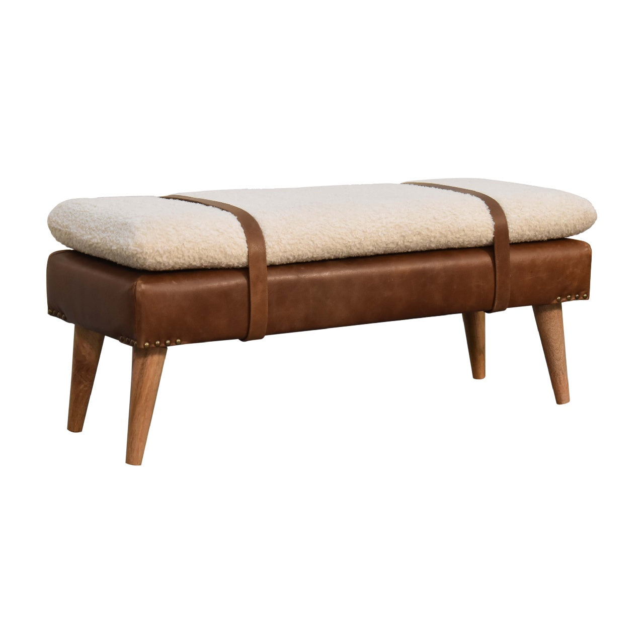 Buffalo Hide Leather Bench