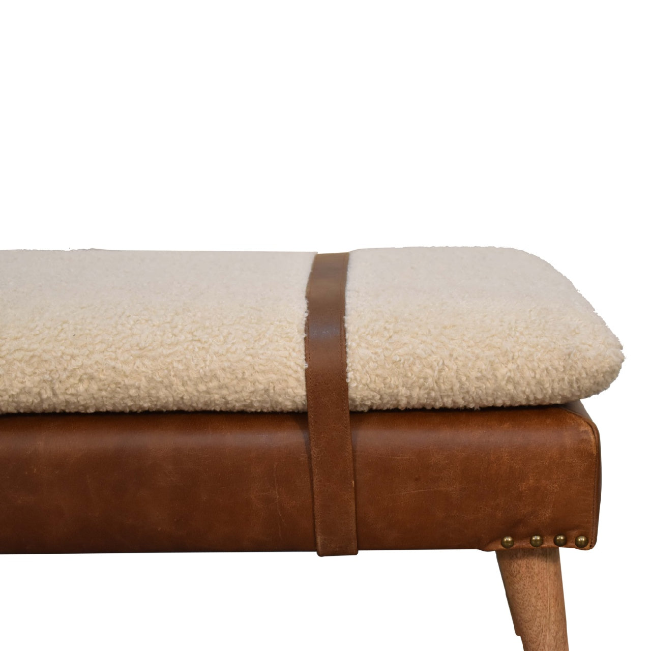 Buffalo Hide Leather Bench