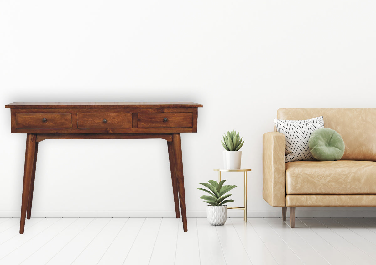 Large 3 Drawer Chestnut Console