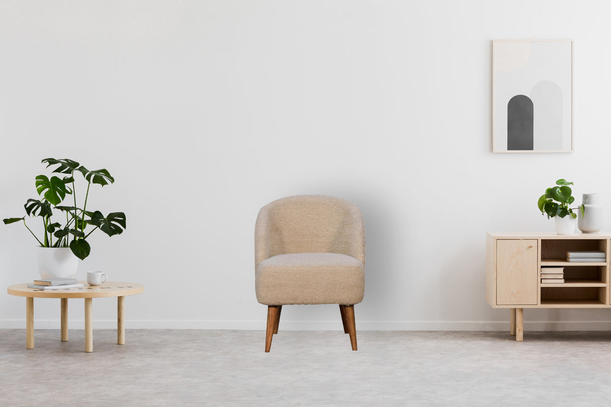 Cream Boucle Tub Chair