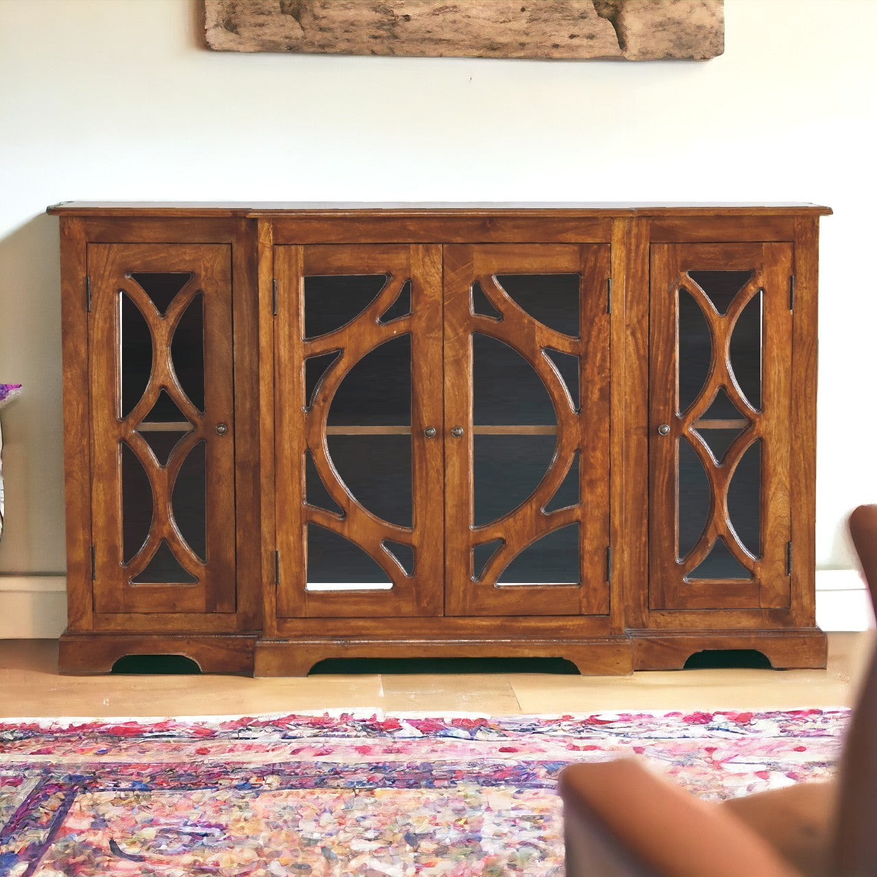 Glazed Carve Chestnut Sideboard