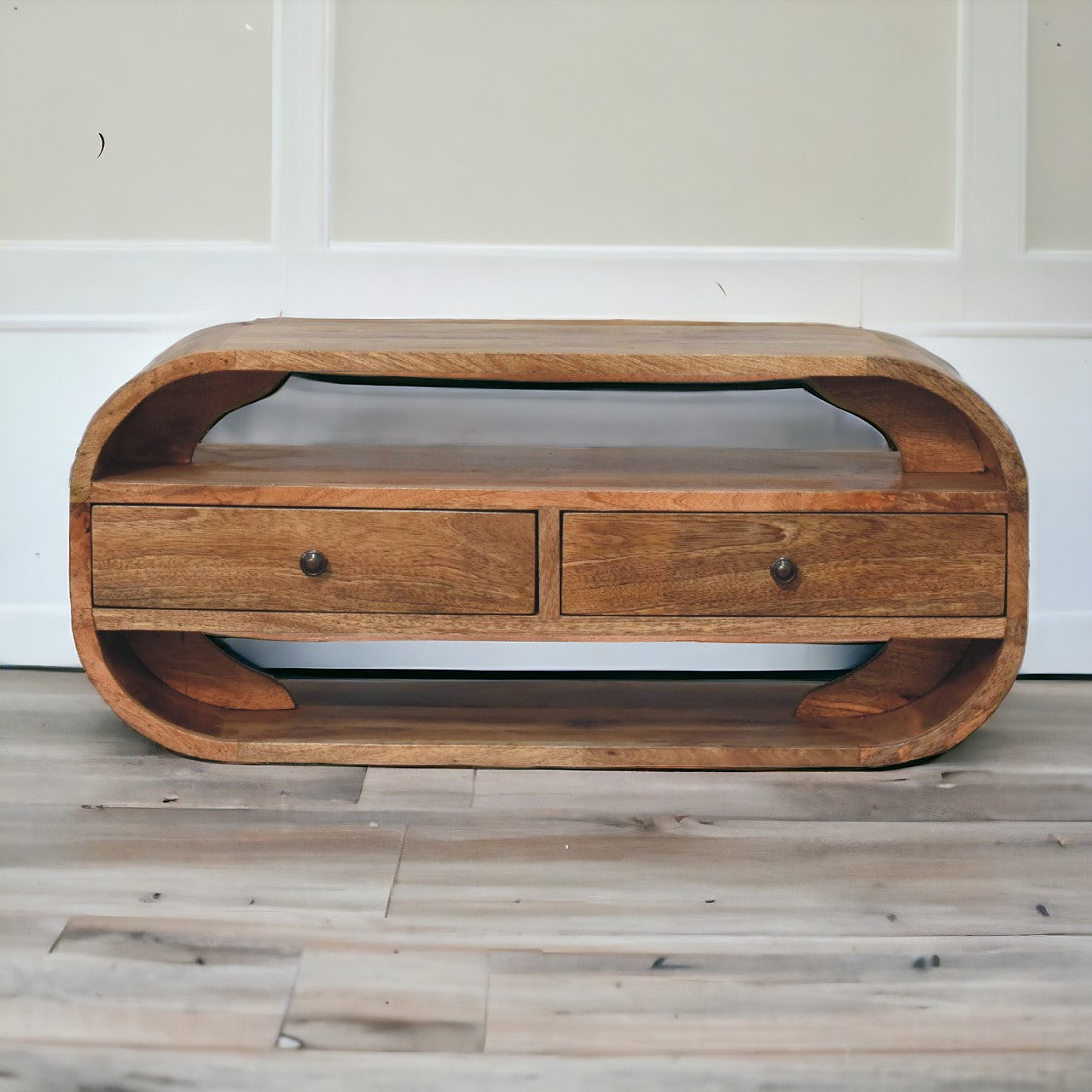 2 Drawer Curved Edge Media Unit