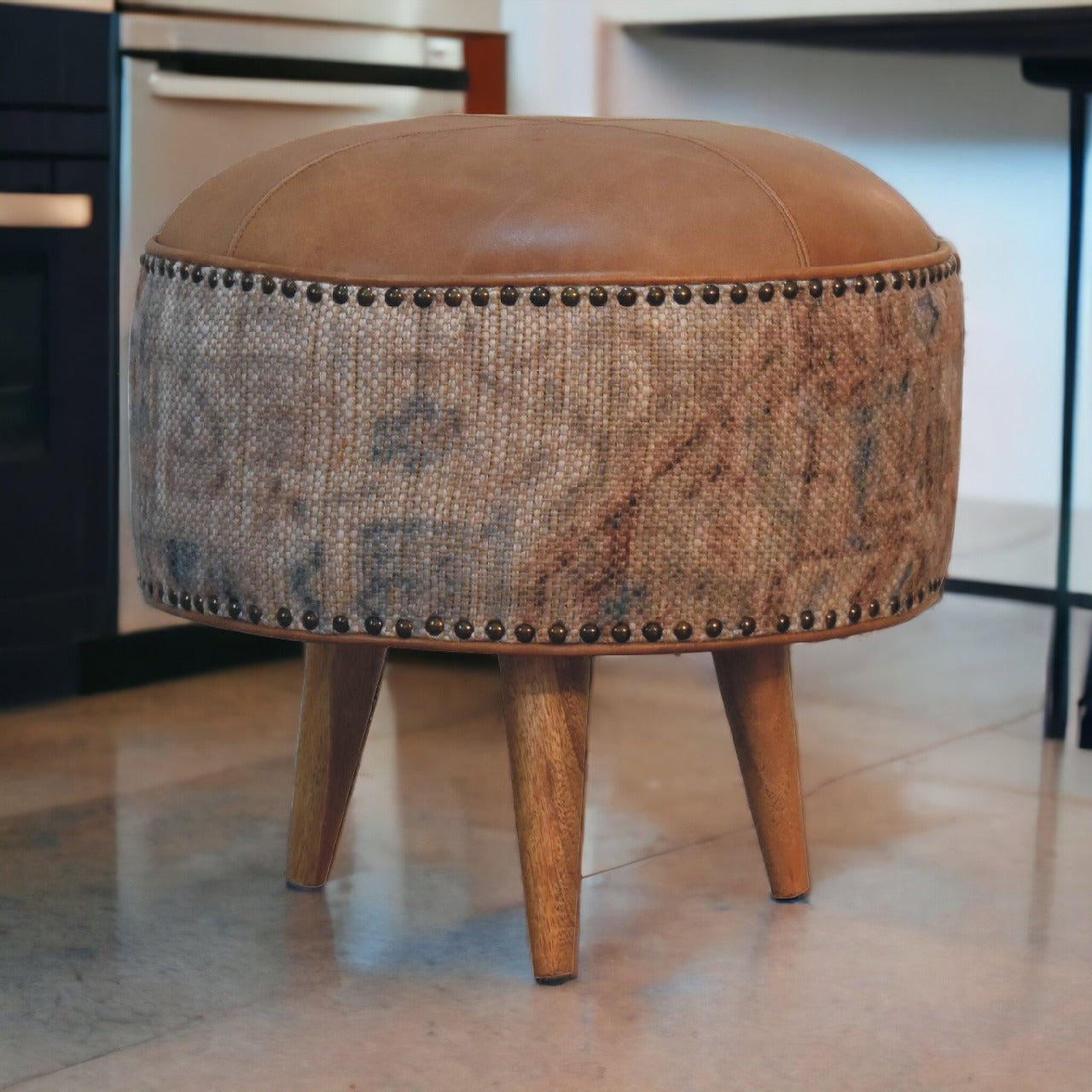 Haven Durrie Round Footstool