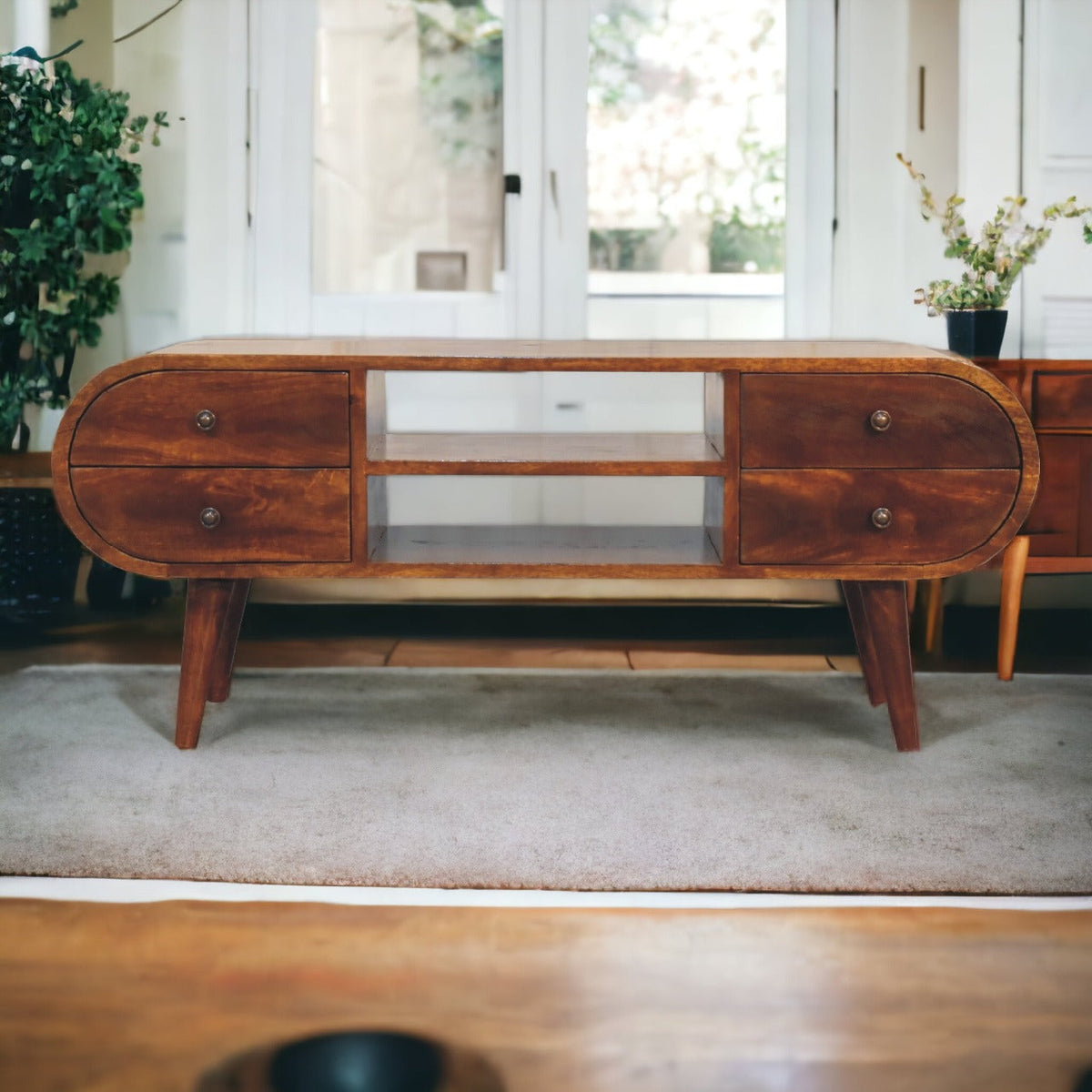 Chestnut Circular Chest of Drawers