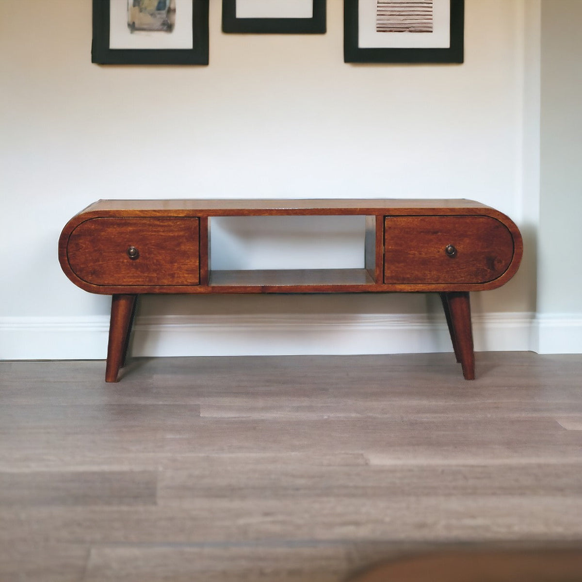 London Chestnut TV Stand Chest of Drawers