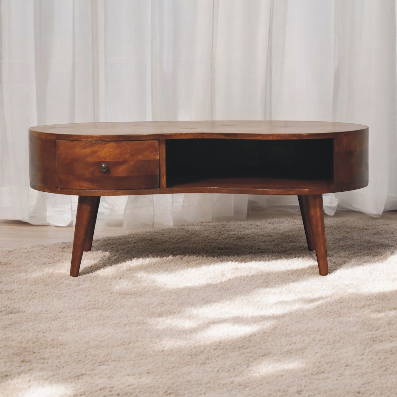 Large Chestnut Wave Coffee Table