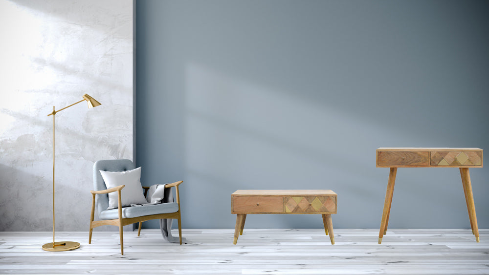 Oak-ish Gold Inlay Coffee Table