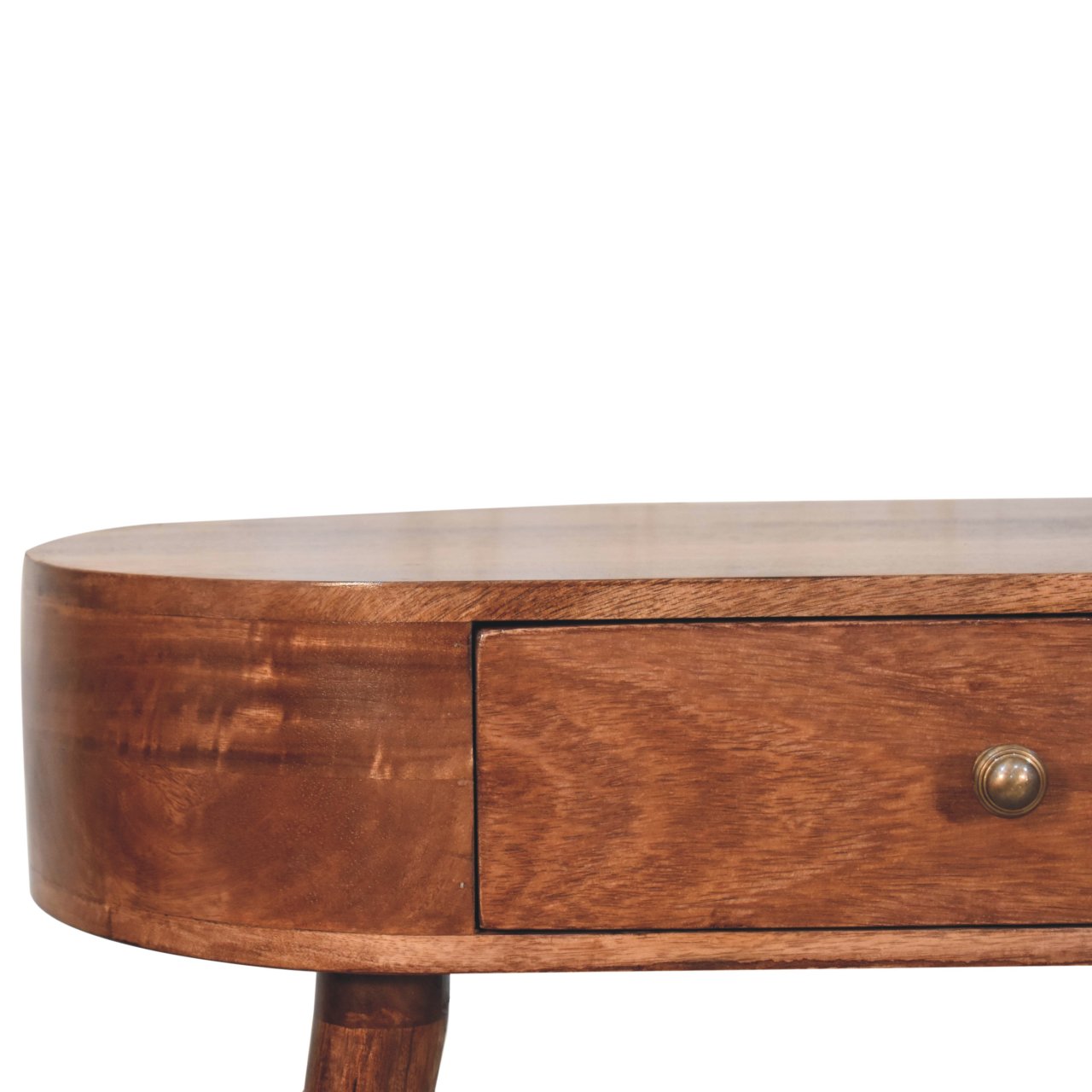 Honey Caramel Rounded Small Console Table