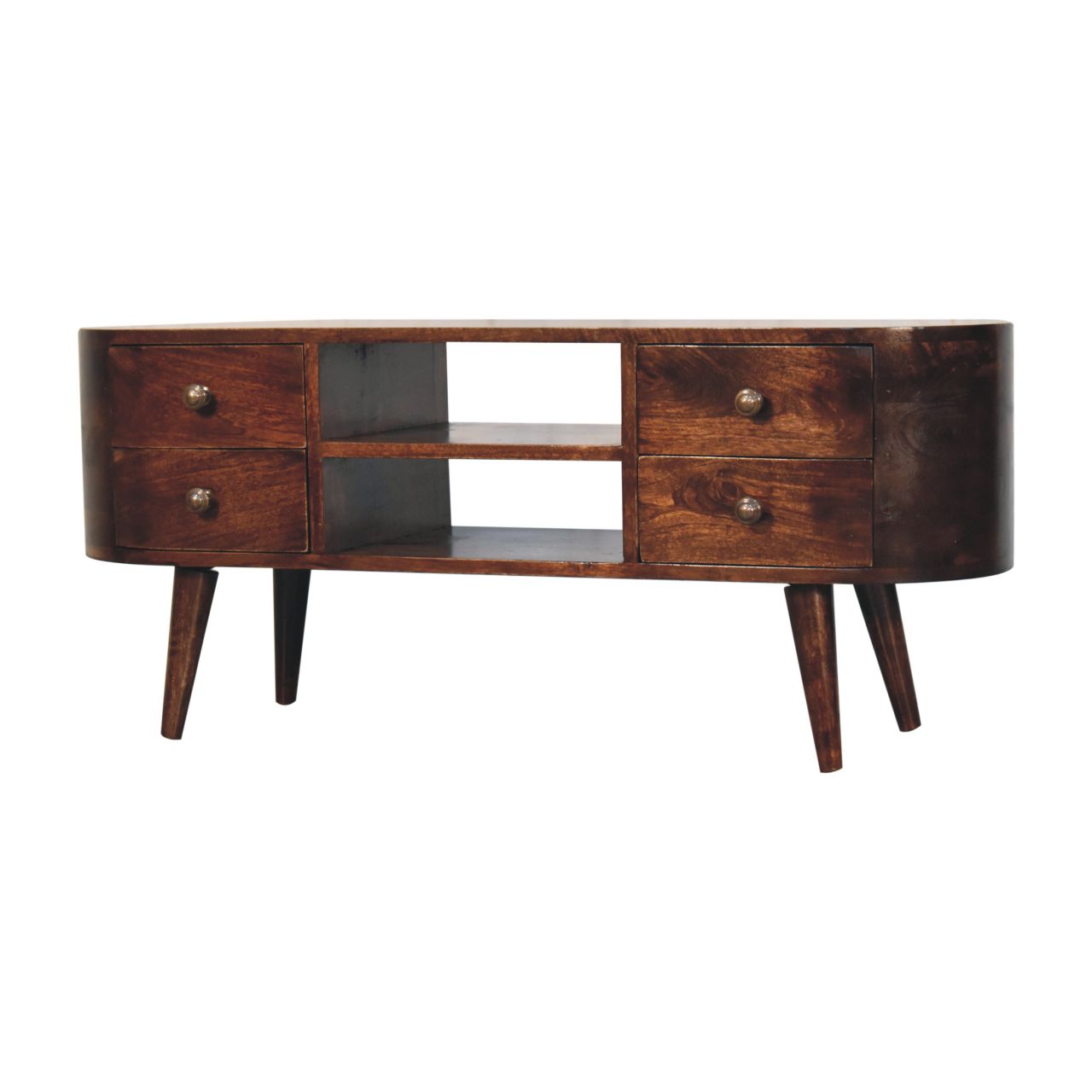 California Walnut Rounded Entertainment Unit