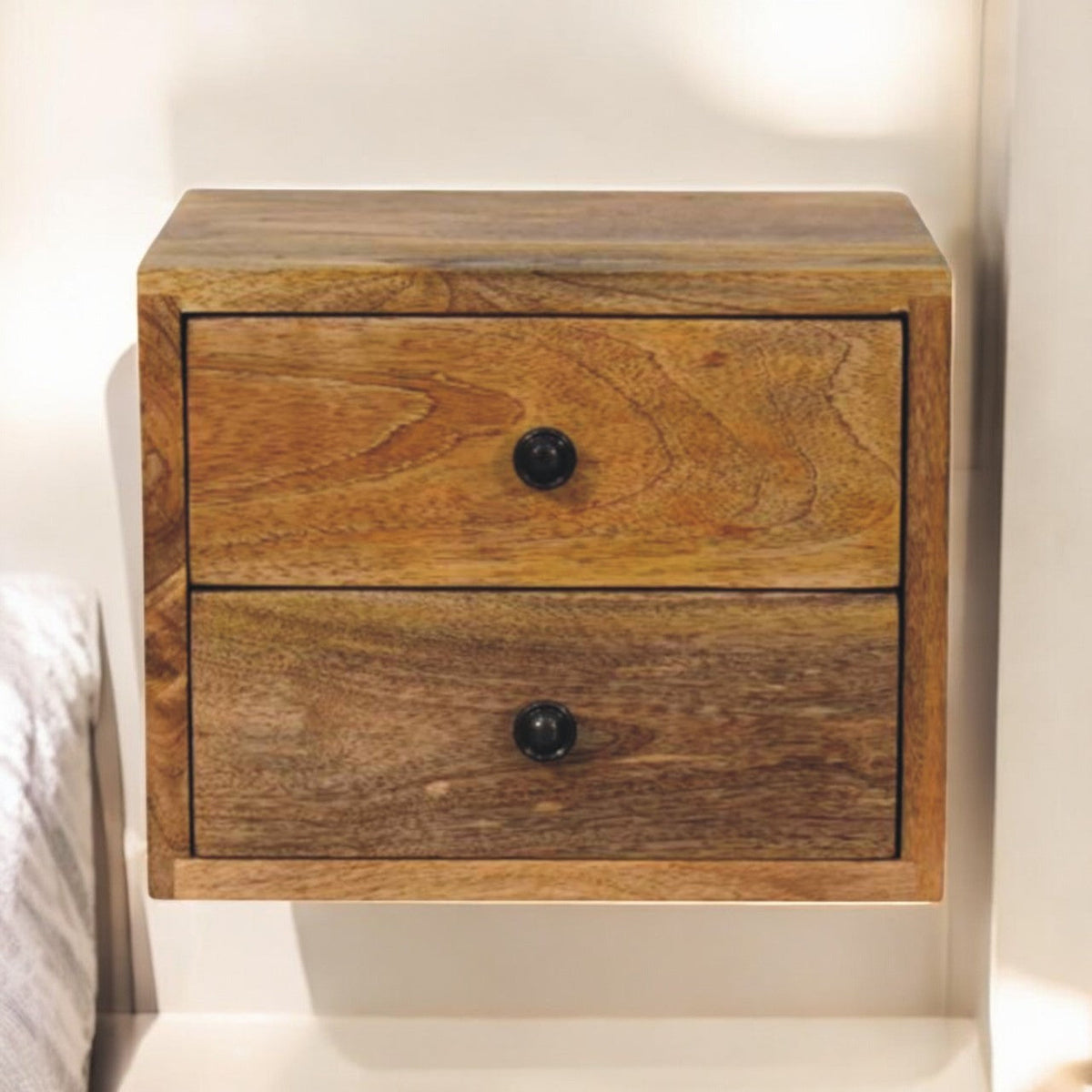 Solis 2-Drawer Oak-ish Wall Mounted Nightstand
