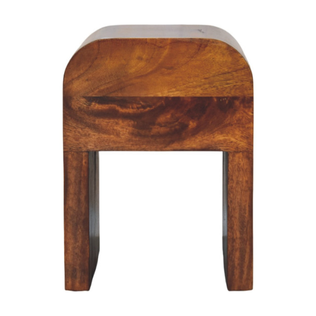 Mini Darcy Chestnut Nightstand with Curved Edges Chest of Drawers