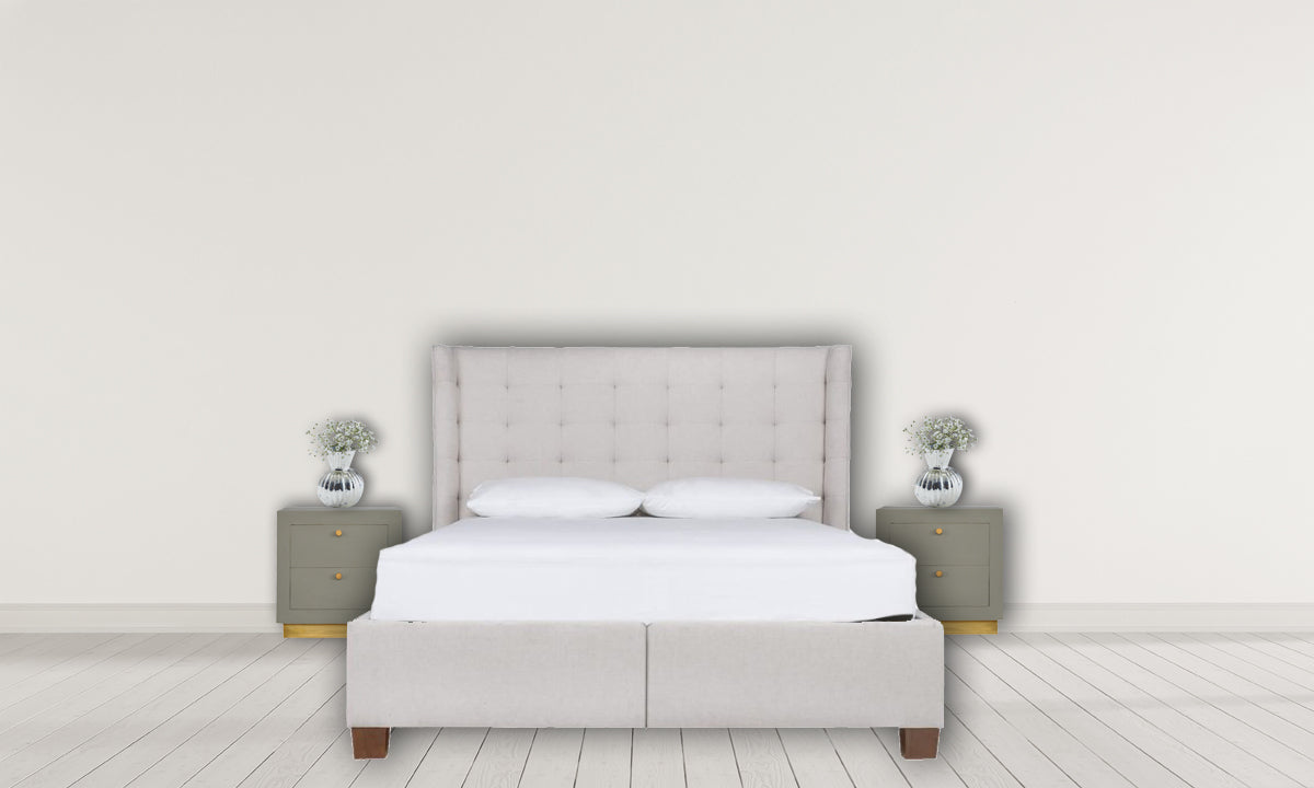 Sleek Cement Bedside