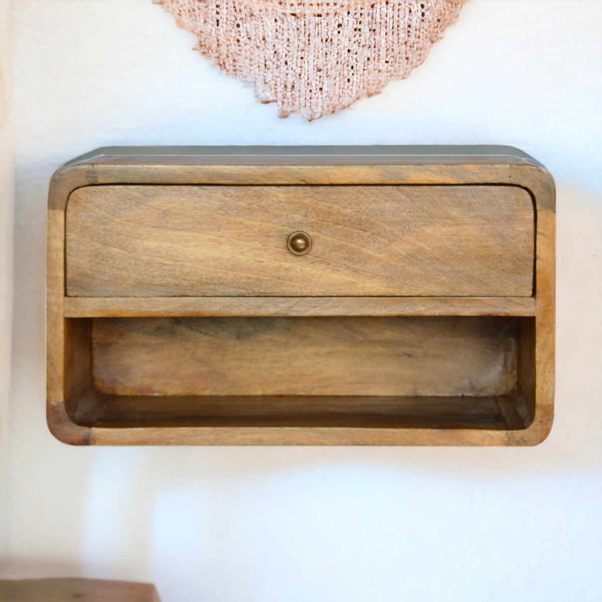 Floating Curve Open Slot Bedside Table
