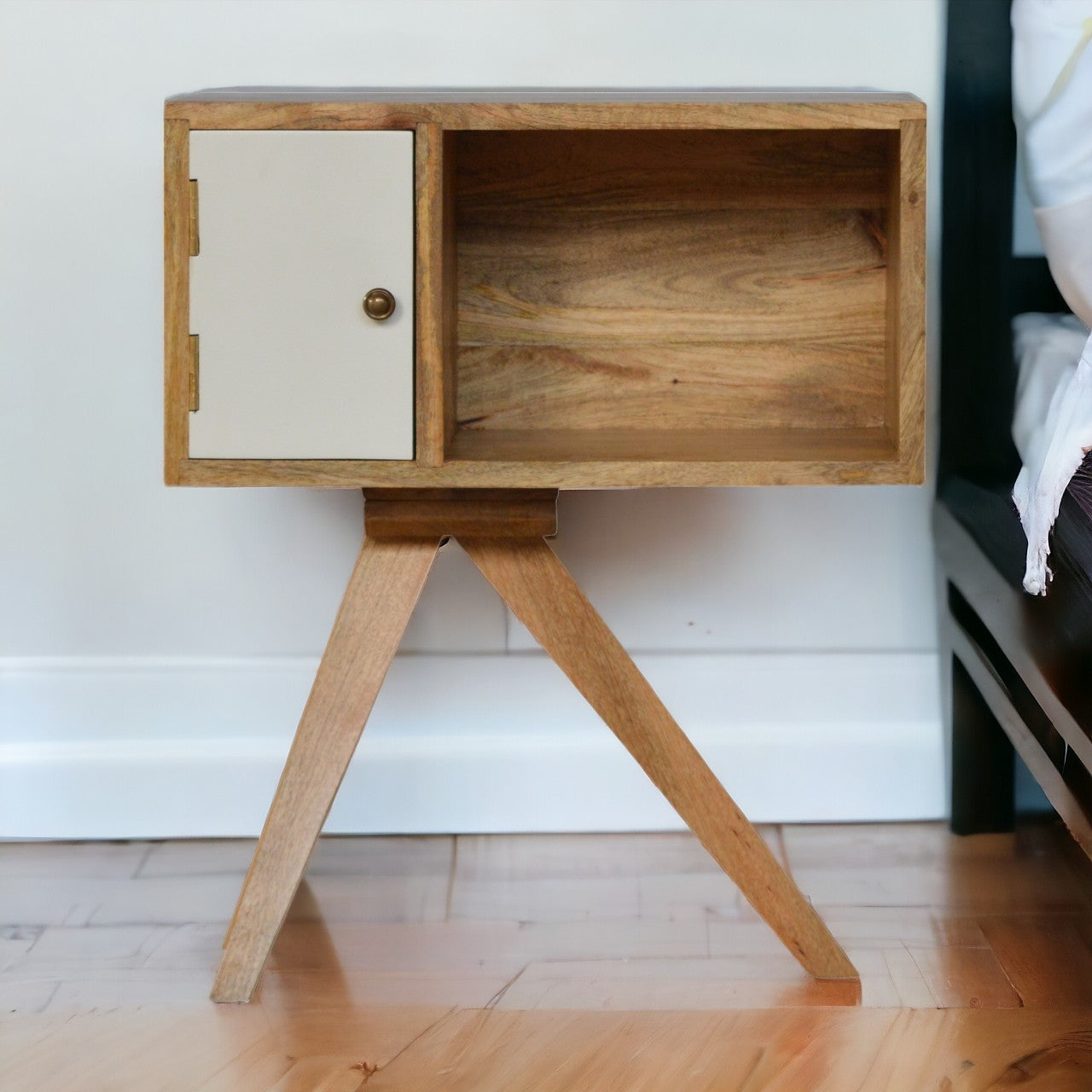 Solid Wood Tripod Bedside