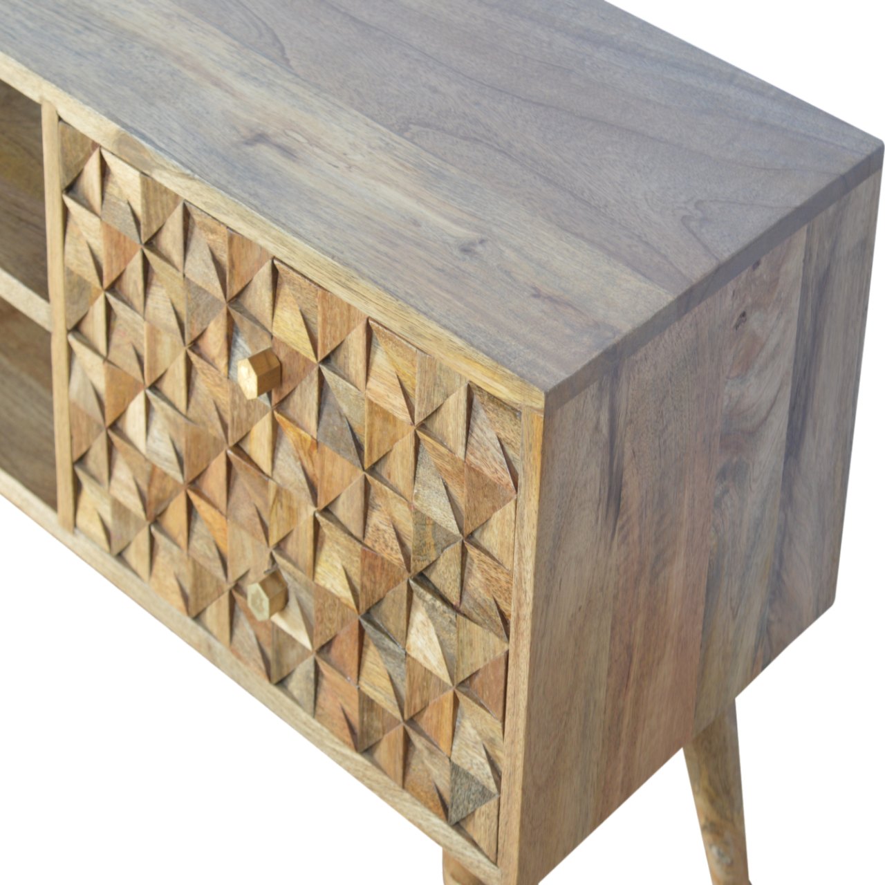 Diamond Carved Oak-ish Media Unit