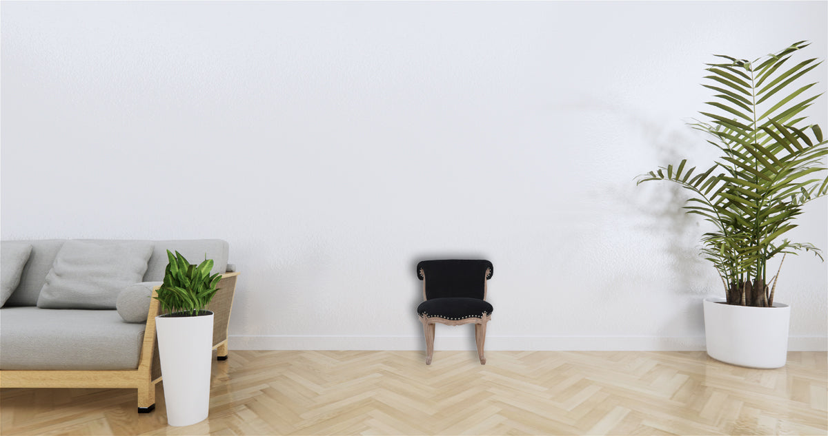 Black Velvet Studded Chair