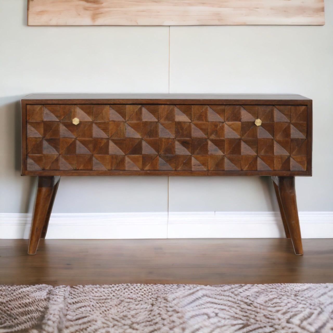 Chestnut Diamond Storage Bench