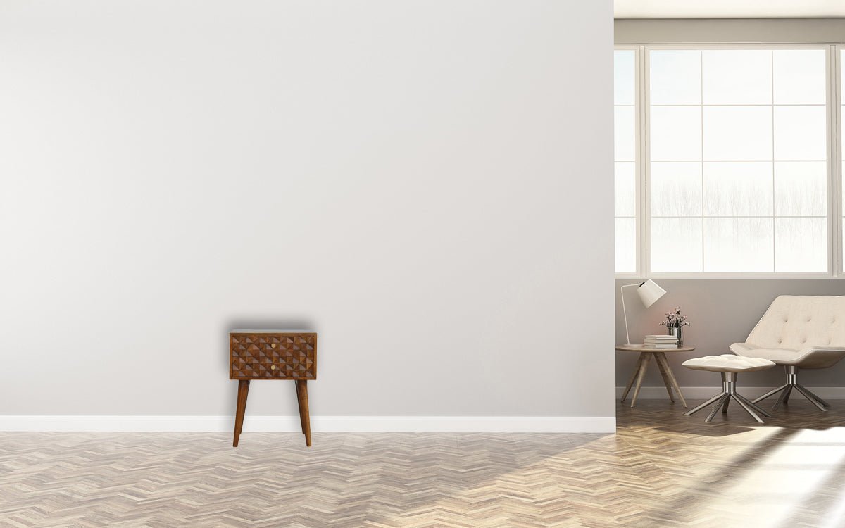 Diamond Carved Chestnut Bedside