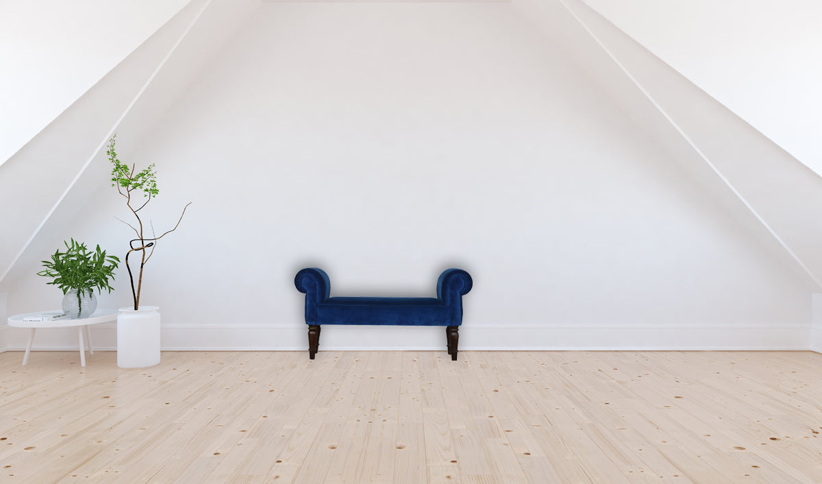Royal Blue Velvet Bench