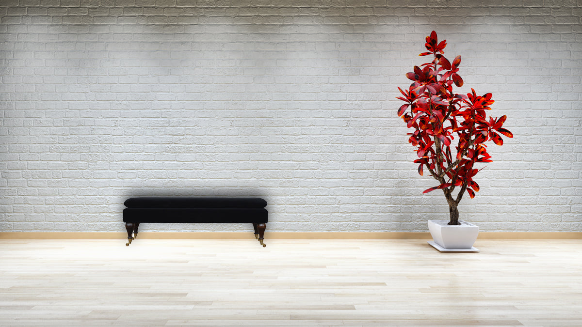 Black Velvet Castor Bench