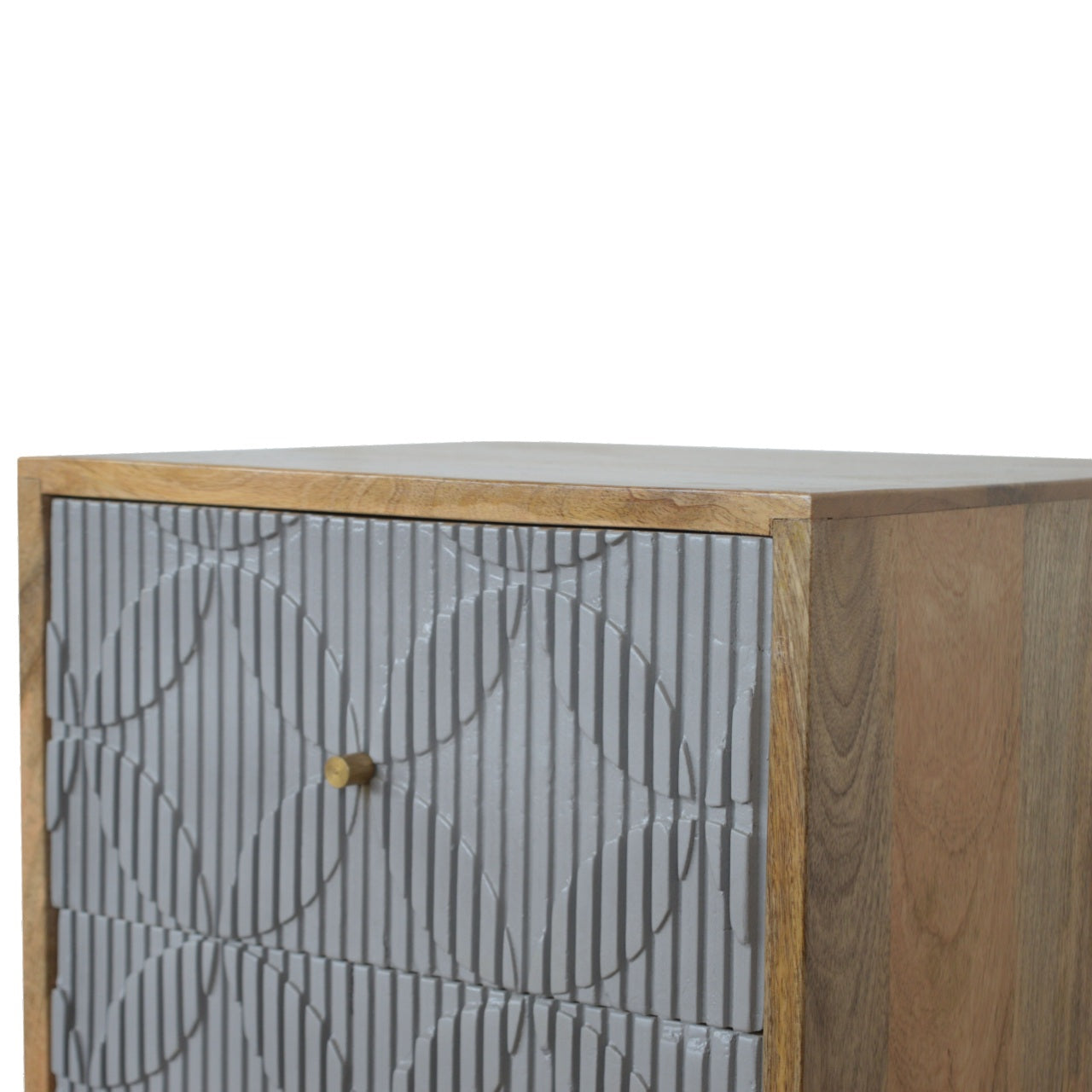 Geometric Carved Bedside