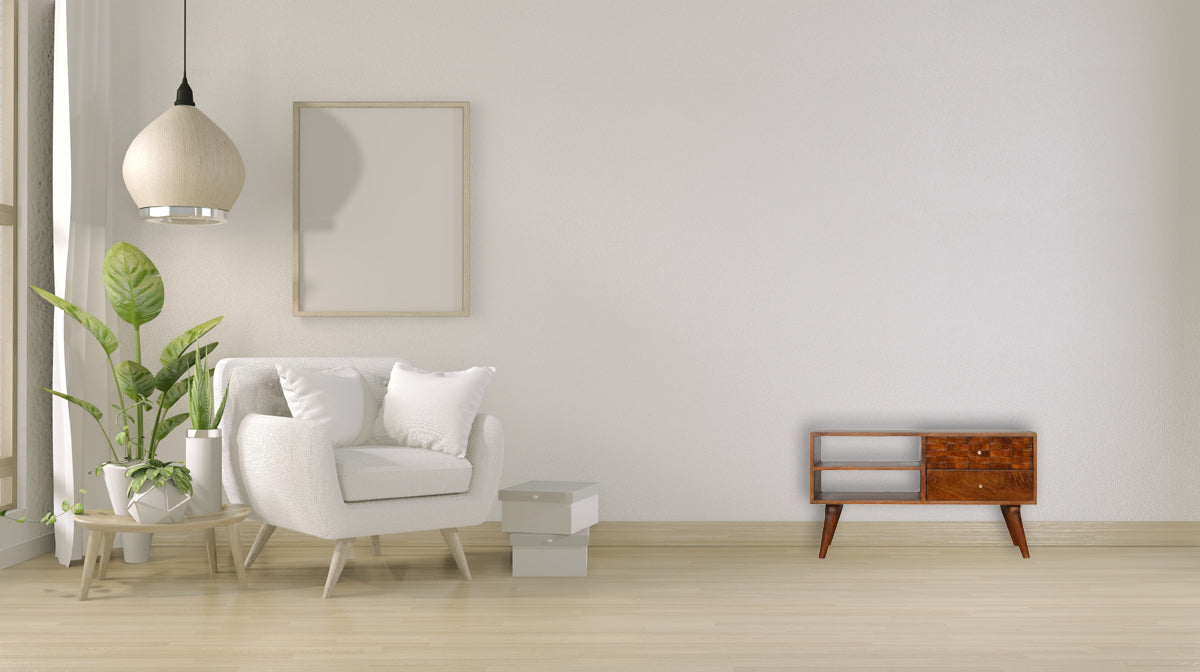 Tile Carved Chestnut TV Unit