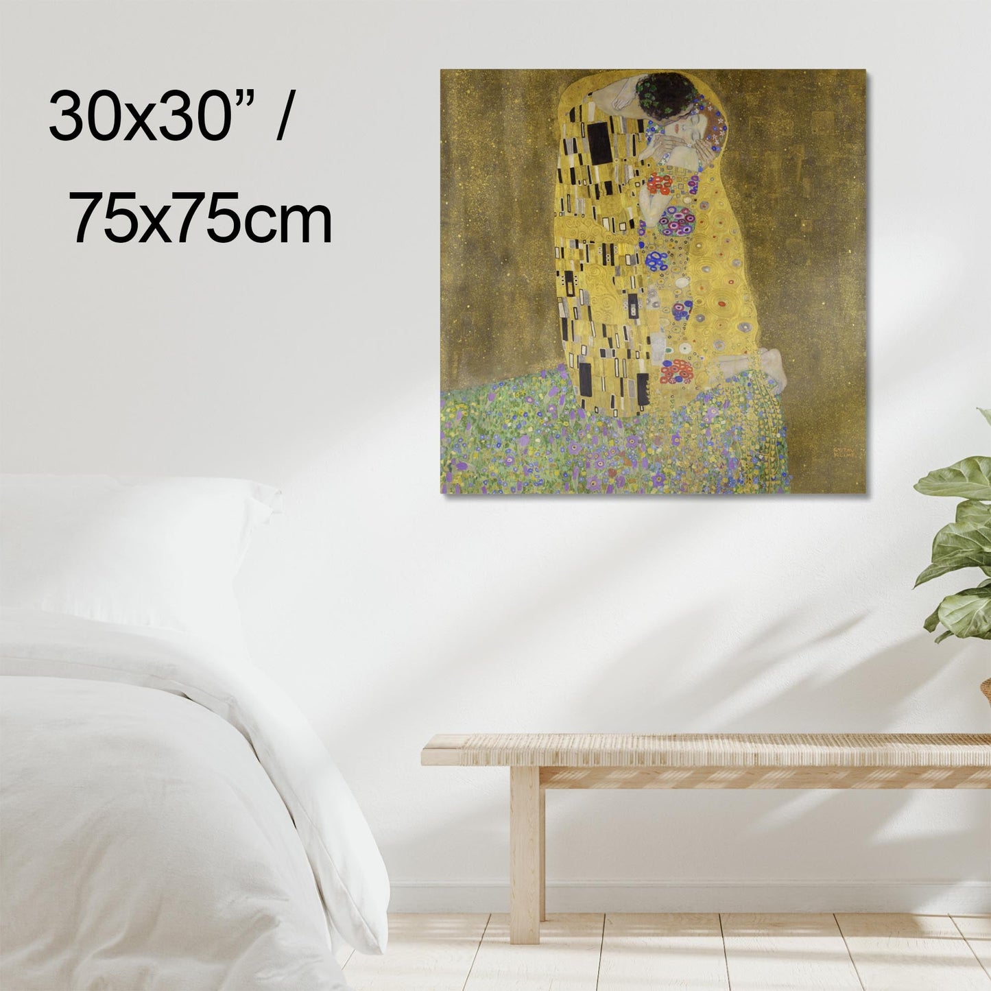 "The Kiss" by Gustav Klimt on Canvas, Framed Canvas, Acrylic, Framed Prints or Print-only