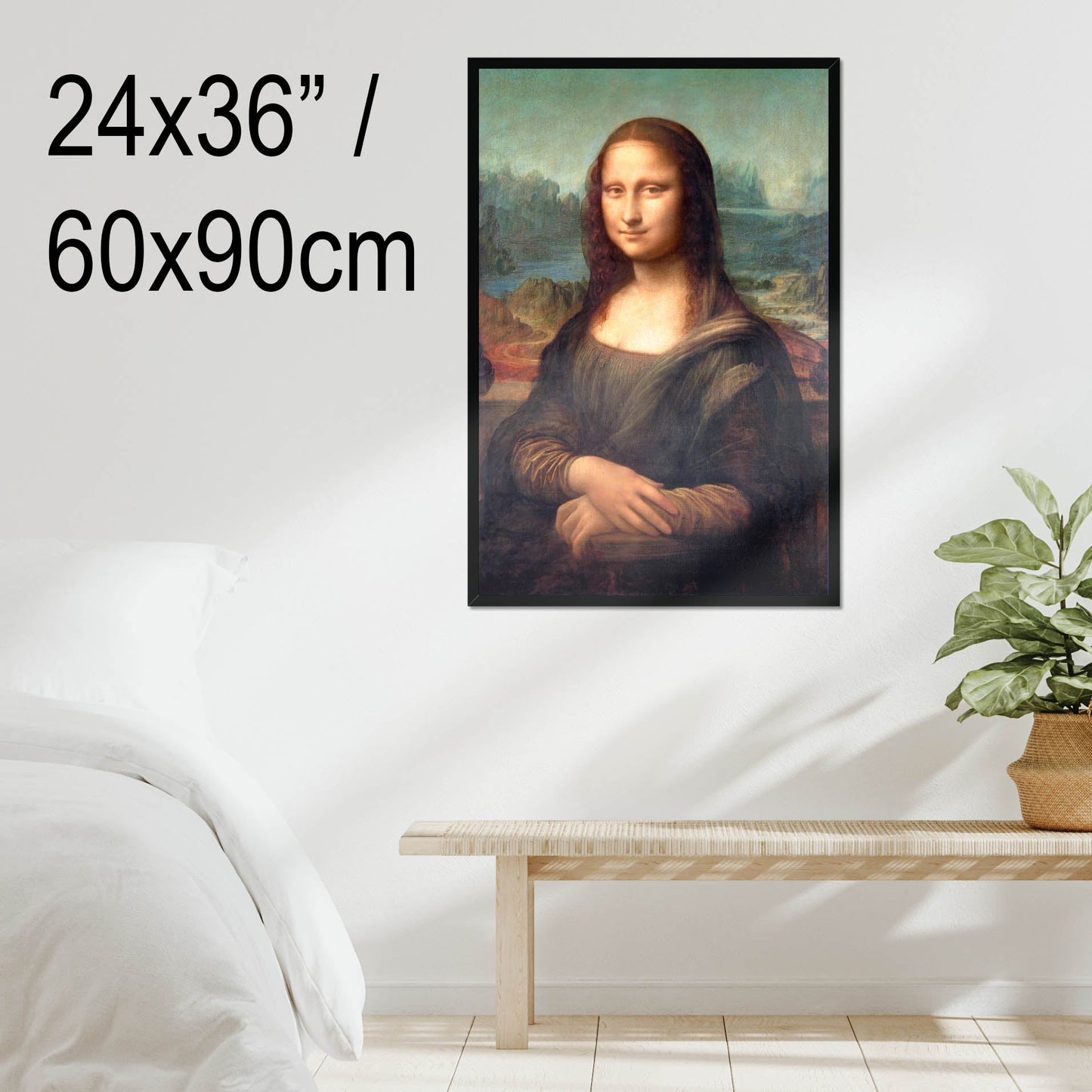 "Mona Lisa" by Leonardo da Vinci on Canvas, Framed Canvas, Acrylic, Framed Prints or Print-only