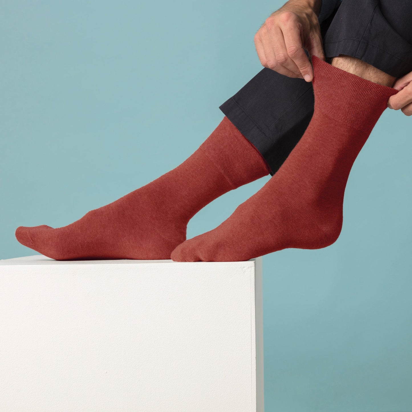 6 Pack Men’s Non-Elastic Cotton Diabetic Socks with Seamless Toe
