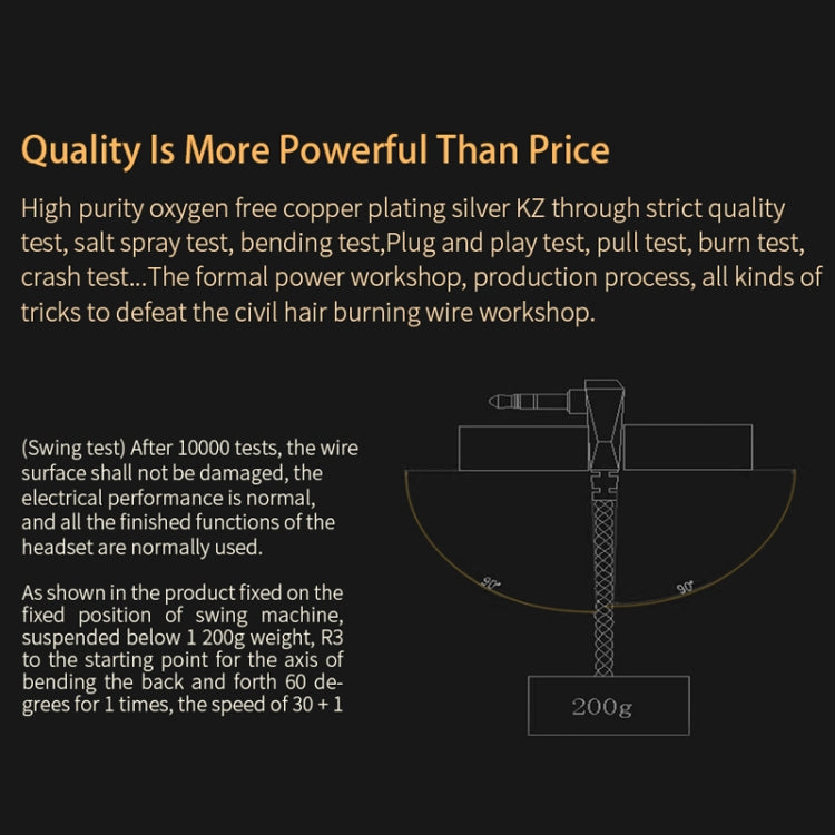 KZ A 8 Pin Oxygen-free Copper Silver Plated Upgrade Cable for KZ ZS3 / ZS4 / ZS5 / ZS6 / ZSA Earphones(White)