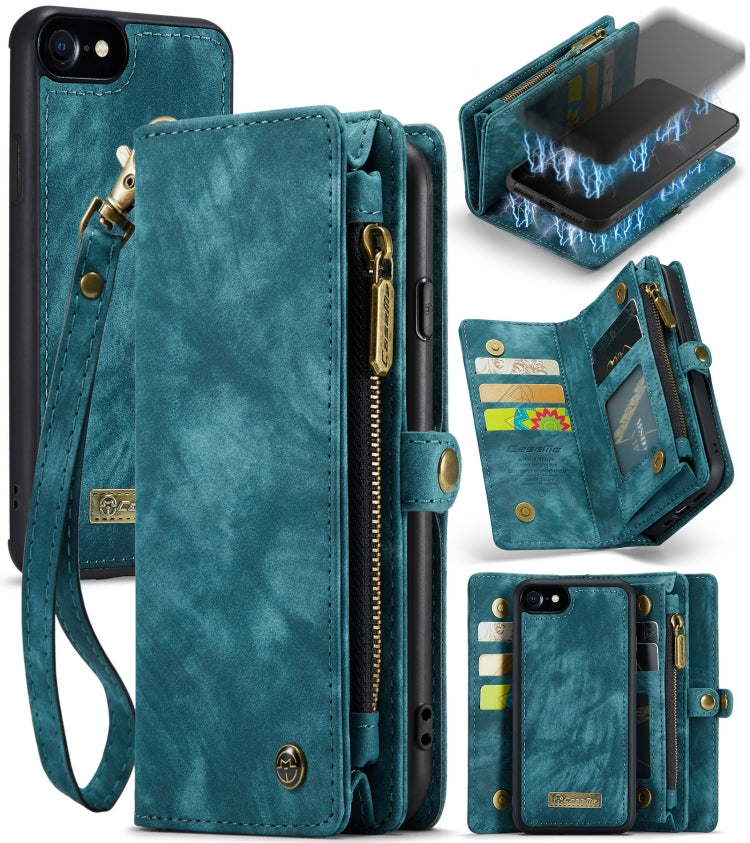 CaseMe for iPhone 8 & 7 Multifunctional Leather Billfold with Detachable Magnetic PC Back Protective Case & Holder & 10 Card Slots & 3 Cash Slots & 1 Zipper Wallet & 2 Photo Frames & 3 Magnetic Clasps, For iPhone 8 & 7, For 8 & 7
