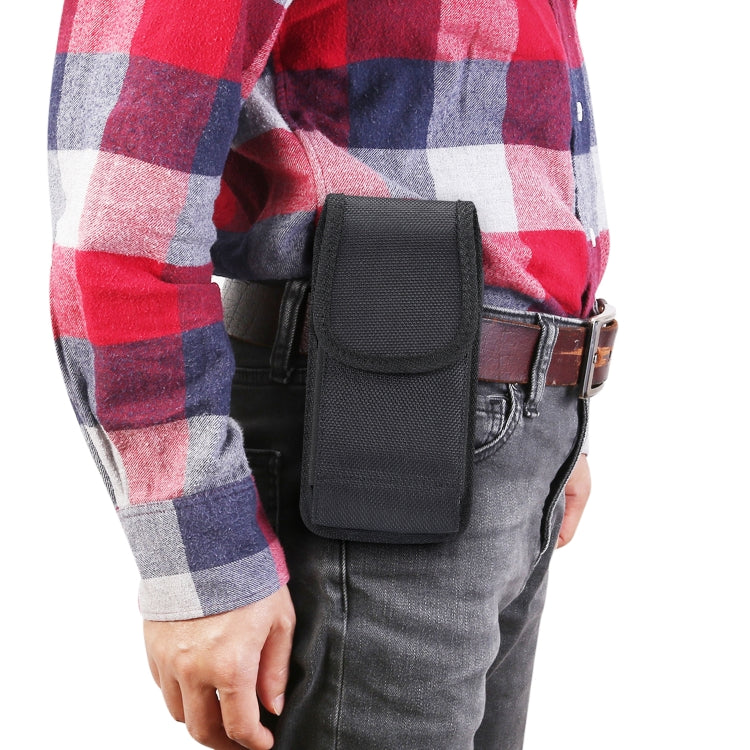 6.9 inch Universal Vertical Nylon Fabric Waist Bag for Huawei Mate 20 X & Honor 8X Max, Xiaomi Max