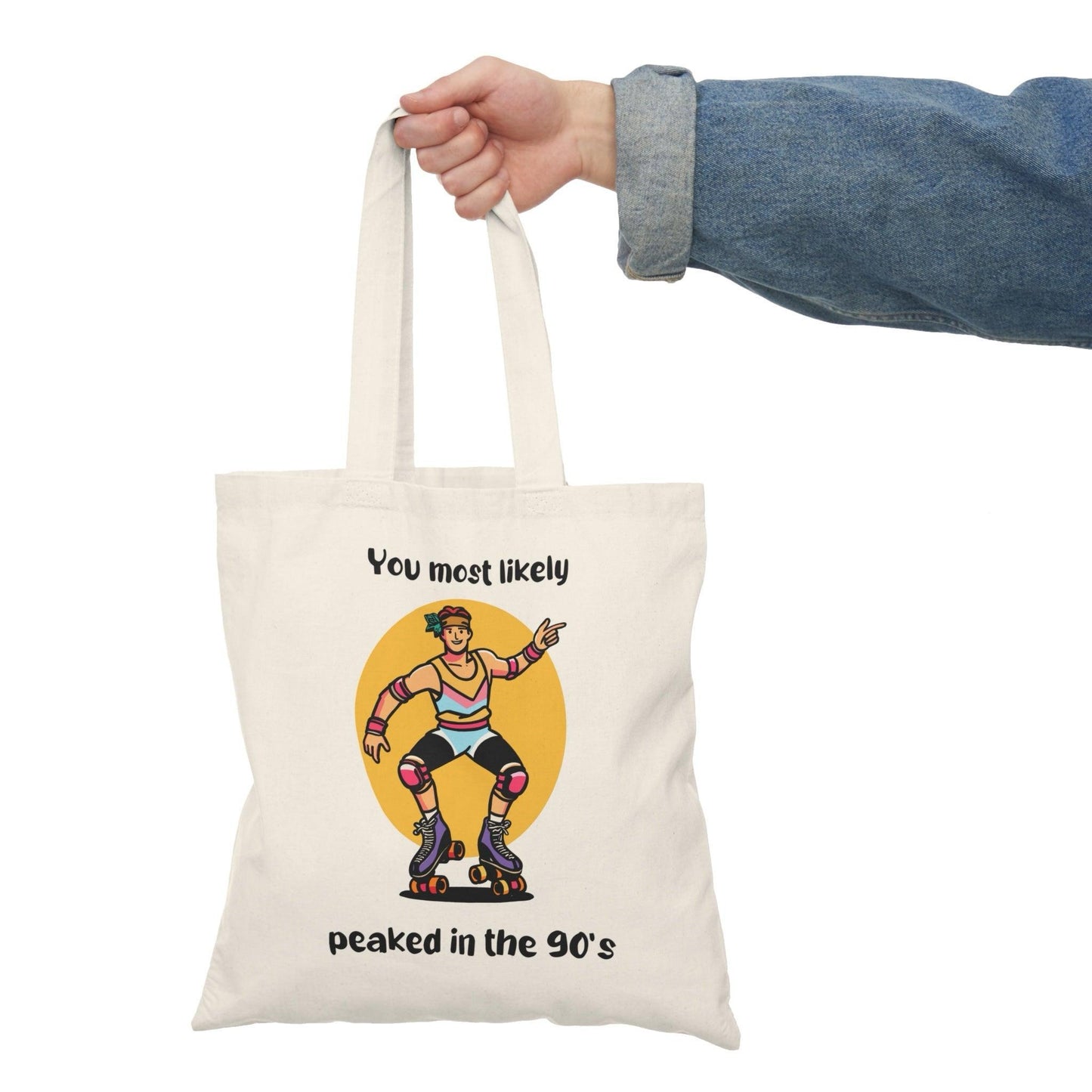 90s Peaked Tote – Funny Nostalgia Recycled Cotton Bag