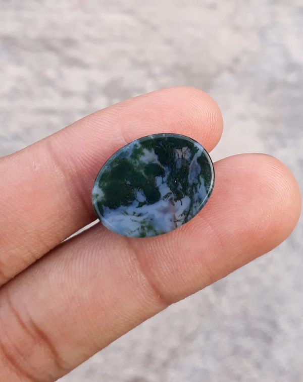 13.7ct Moss Agate - Green Moss Agate - Indian Moss Agate - 15x20mm