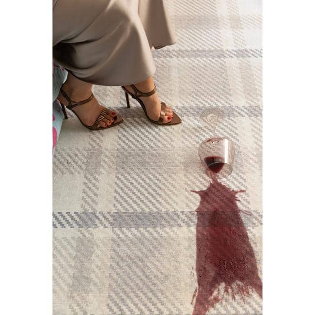 Eco-Washable Rug Tartan Design