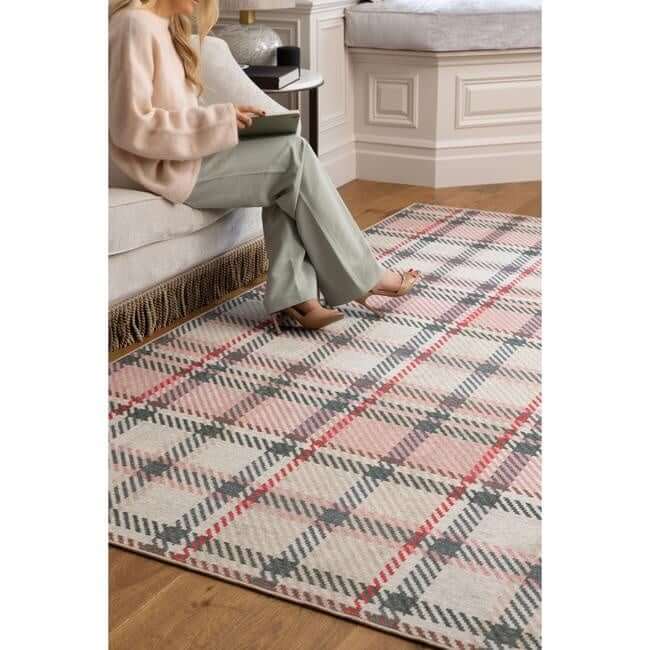 Eco-Washable Rug Tartan Design