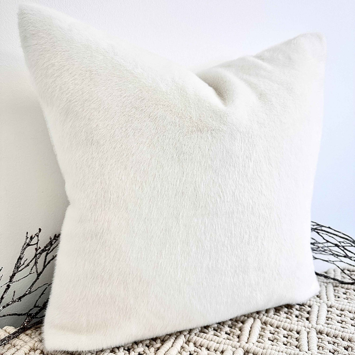 The Couture Cushion - The Luxury Ivory Faux Fur - Style No 117