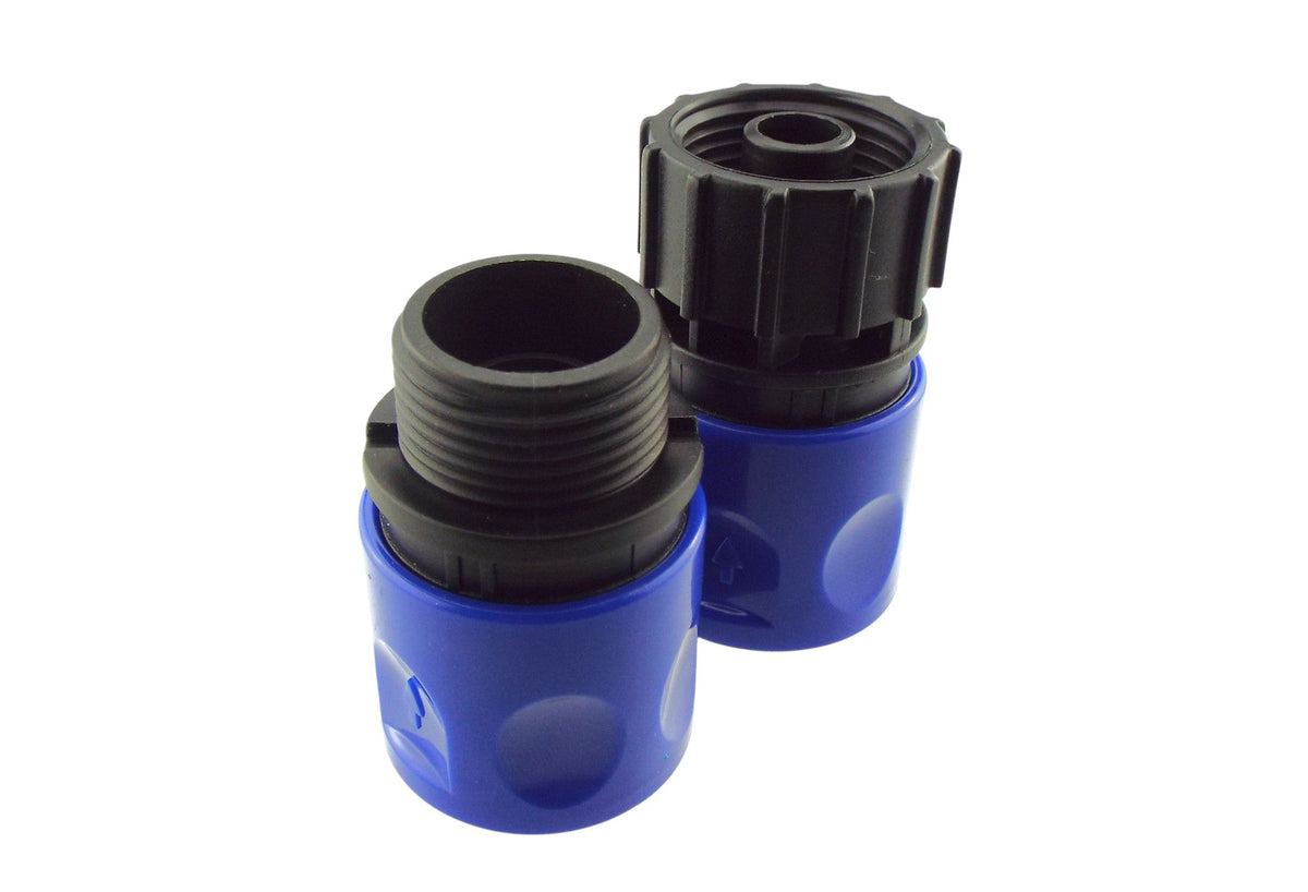 Male & Female Threaded Hose Quick Connector Set (Blue)