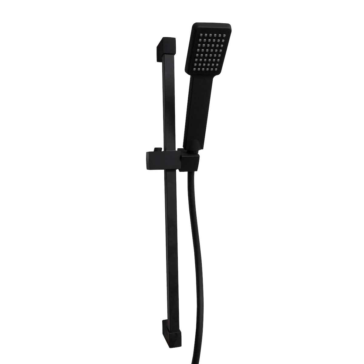 AG Square Shower Riser Rail Kit (Black)