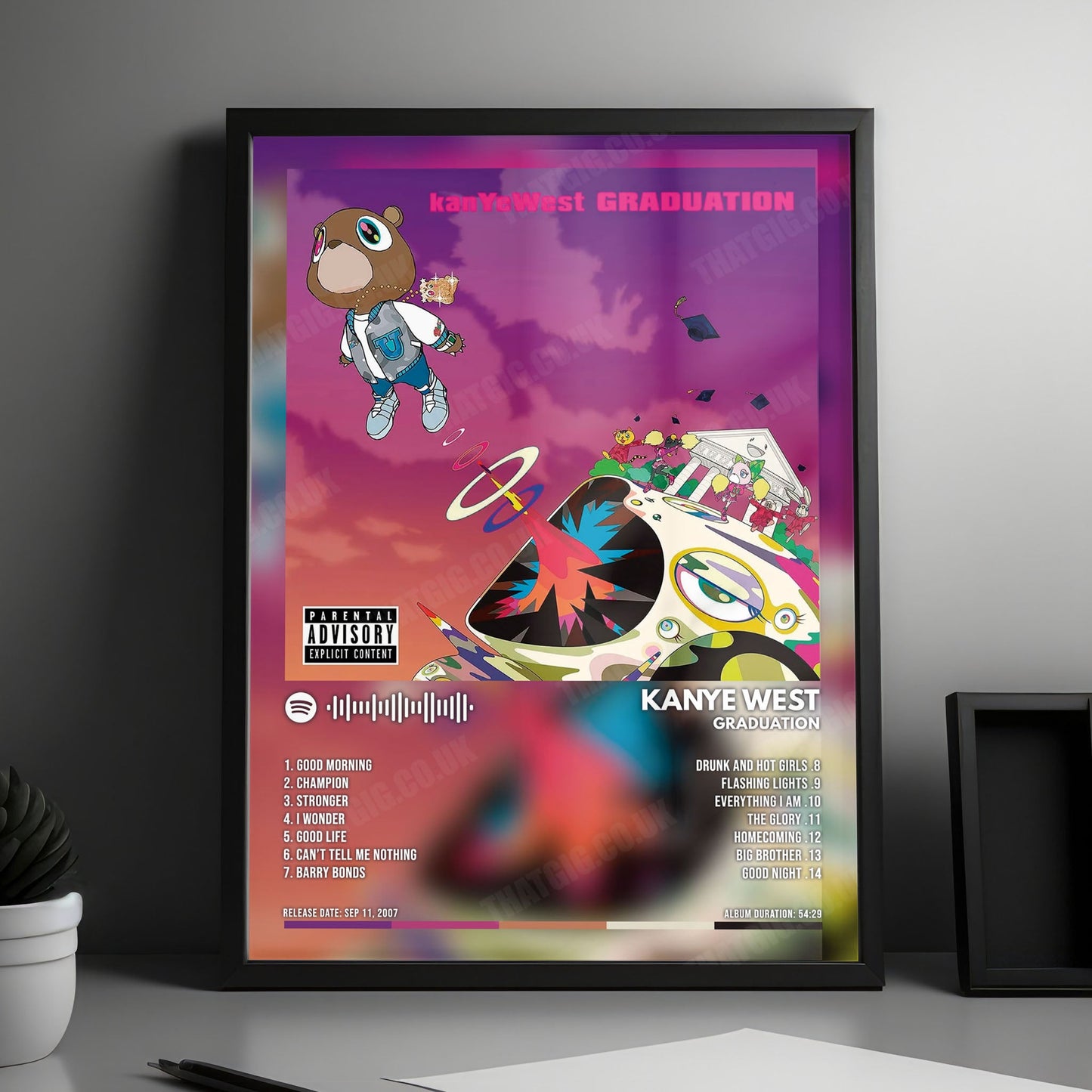 Kanye West - "Graduation" Album Cover Poster - with Complete Tracklist