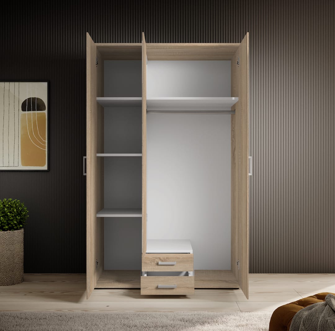 Karl Hinged Door Wardrobe 120cm