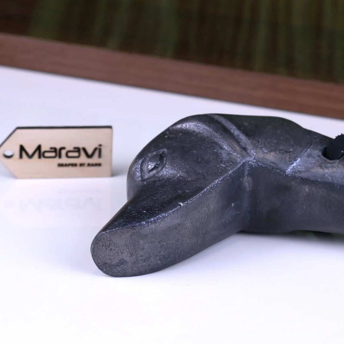 Kasha Dog Head Antique Style Shoe Horn Gunmetal