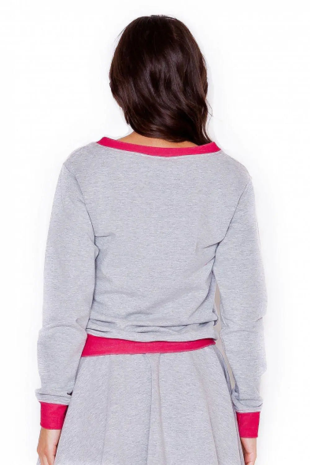 Katrus grey cotton sweatshirt with long sleeves