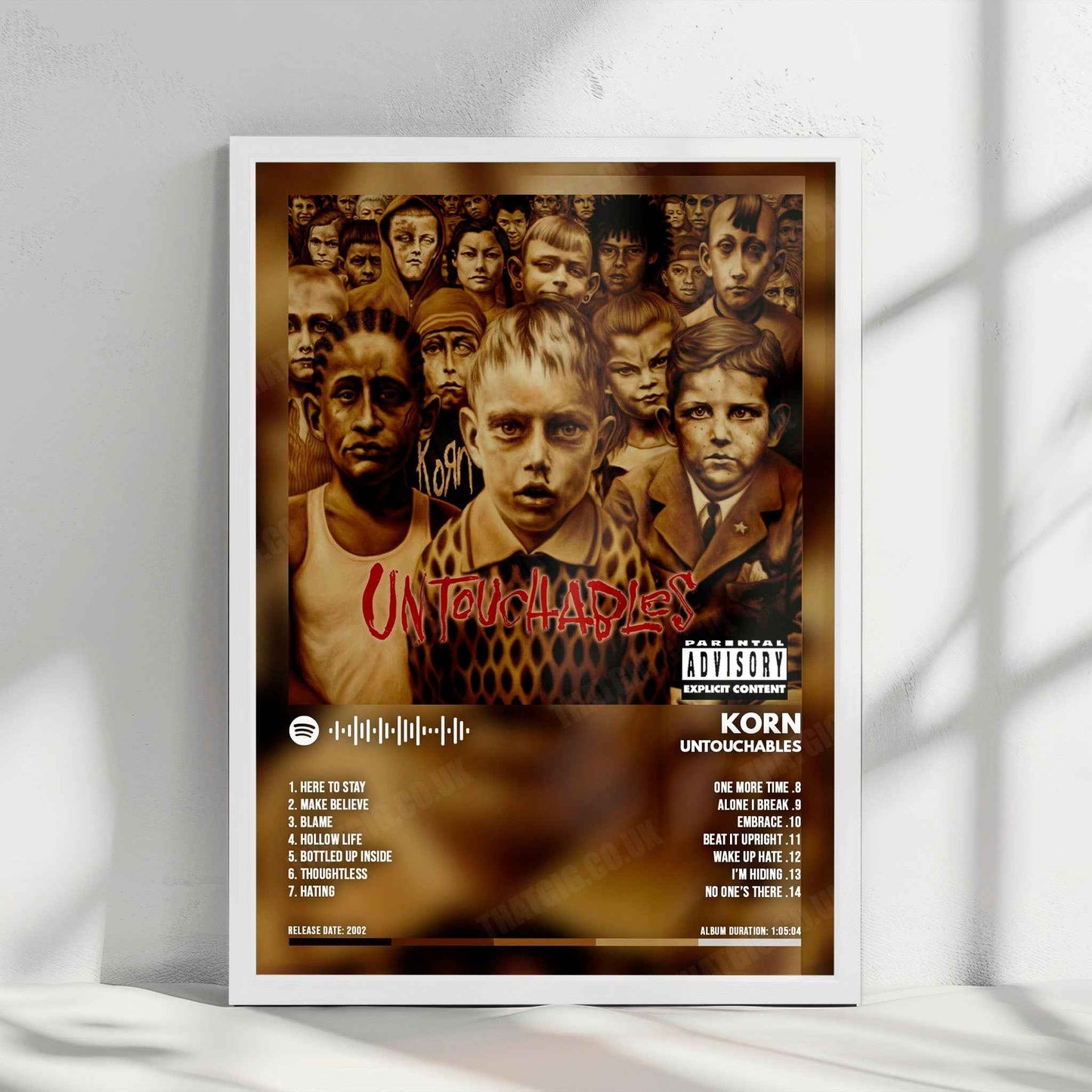 Korn "Untouchables " Album Cover Poster - with Complete Tracklist