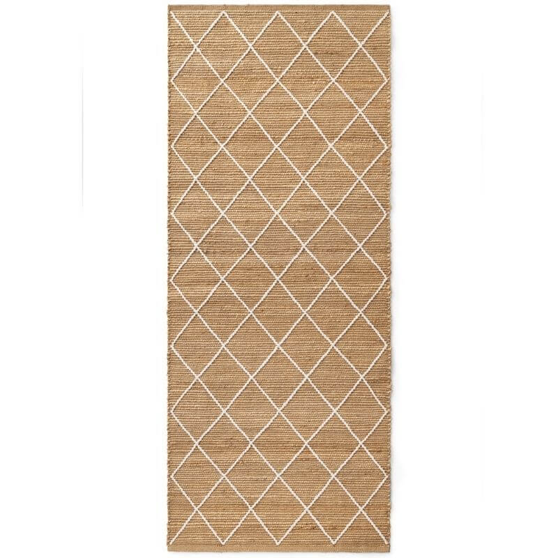 Jute Rug Kunu Natural Handwoven Diamond Design